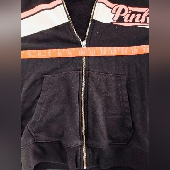 PINK Victoria's Secret Full Zip Hoodie Black Size Medium - Picture 6 of 11